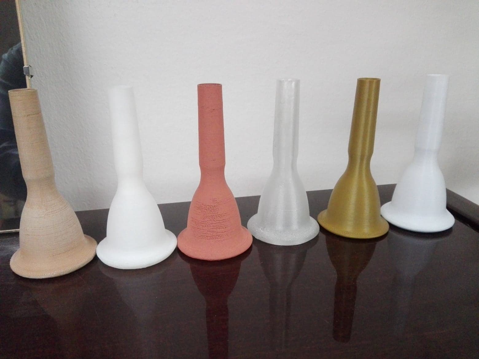 Fa, HIPS, PLA, PET, bronz tubafúvóka